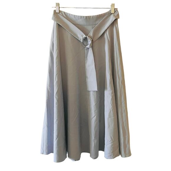 Nissa Belted Flare A Line Pleated Midi Dress Size 4 Light Blue - Picture 8 of 11